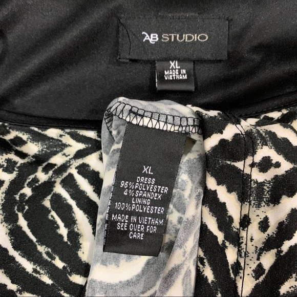 AB STUDIO Black & White Knit Popover Dress NWT size XL - Picture 6 of 7